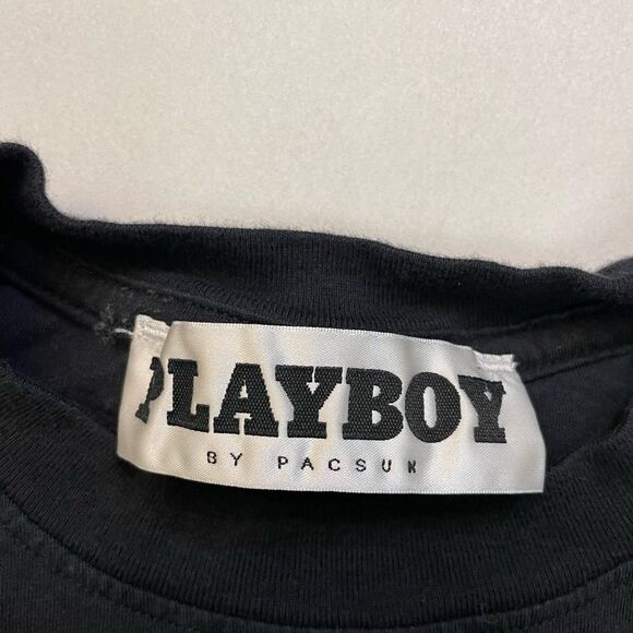 Playboy HD Vivid Thoughts Graphic T-shirt Women Small Oversized Black - Picture 4 of 6